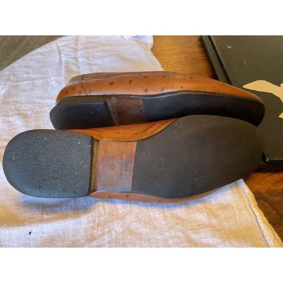 Calzaturificio Brunate Ostrich Leather Loafers Made in Italy Size 37 - Picture 10 of 12